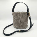 Rafiki Hand-Woven Leather Bucket Bag - Medium (Stone)