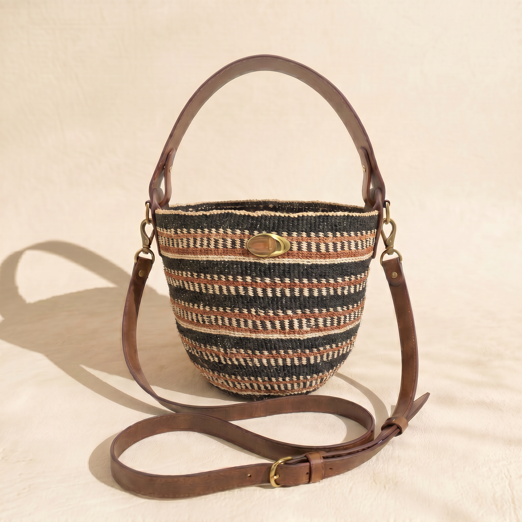 Sisal Woven Basket (Small) - Tsavo Stripe