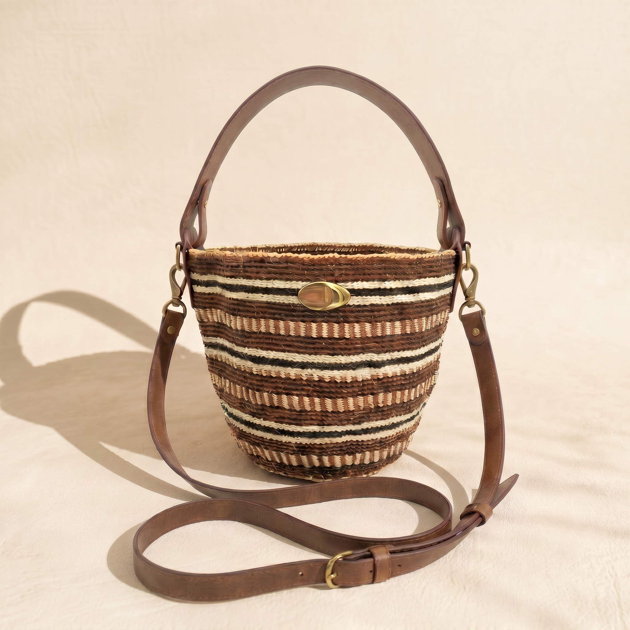 Sisal Woven Basket (Small) - Mara Stripe